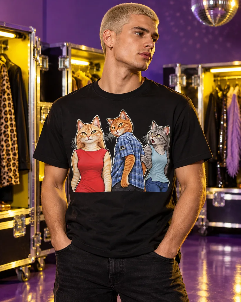 Generated model wearing the T-shirt