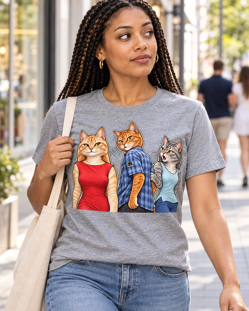 Generated model wearing the T-shirt